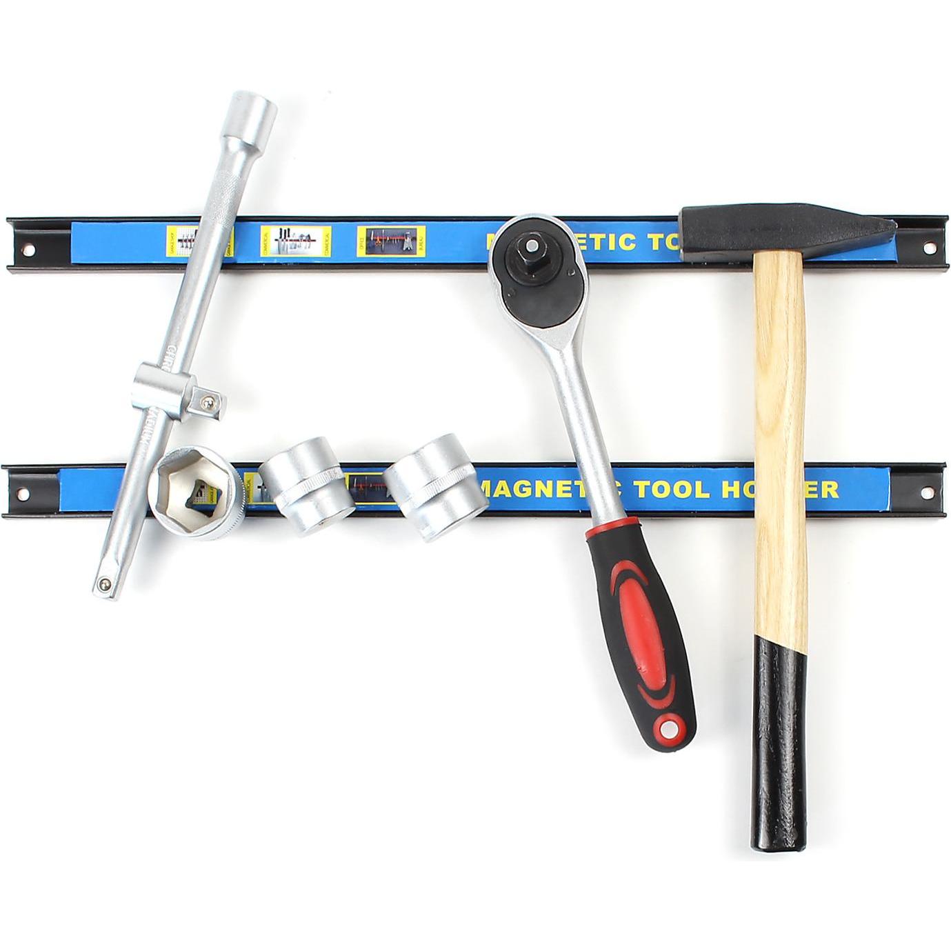 Thumbnail - Wiltec, Werkzeugwand, Magnetleiste 3er Set 46cm Werkzeughalter Werkstatt Schiene Wandhalterung