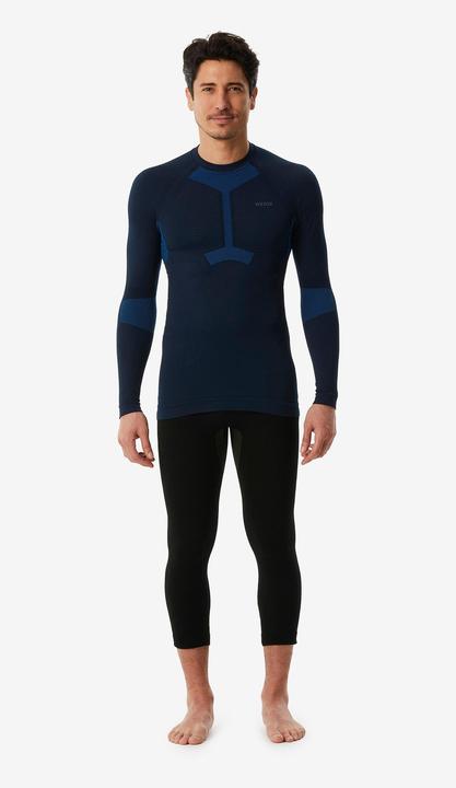 Actual product image Wedze Men's functional ski underwear seamless shirt - BL500 I-Soft black/blue (L)