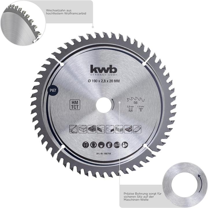 Produktbild kwb Hartmetall Kreissägeblatt