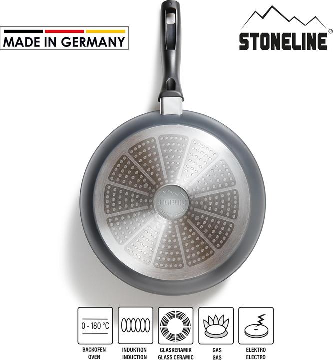 Actual product image Stoneline Made in Germany pan 19047 Frying, Diameter 28 cm, Suitable for induction hob, Fixed handle, Anthraci (28 cm, Frying pan, Aluminium)