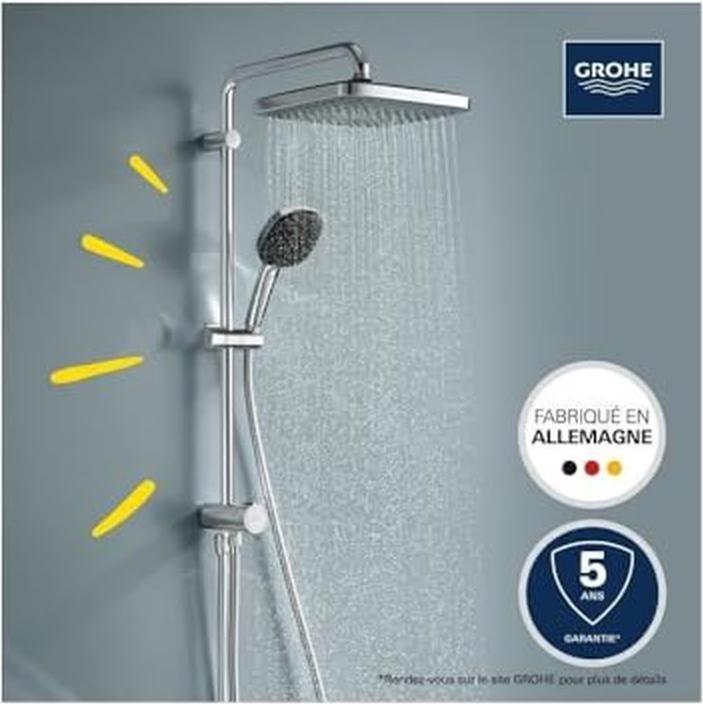 Produktbild Grohe Vitalio Comfort 250 Flex Duschsystem mit Umstellung, Reno-Set, Länge 620mm, wassersparend, chrom