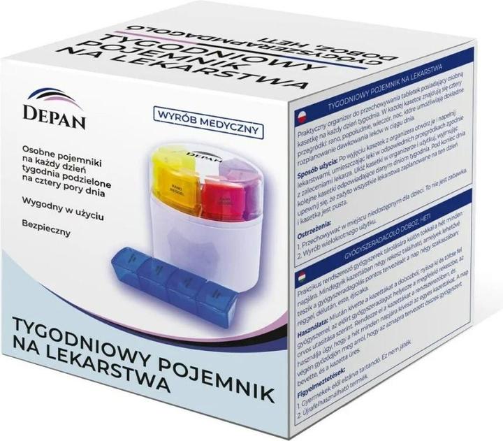Produktbild Depa Okrągły tygodniowy pojemnik na lekarstwa 4 pory