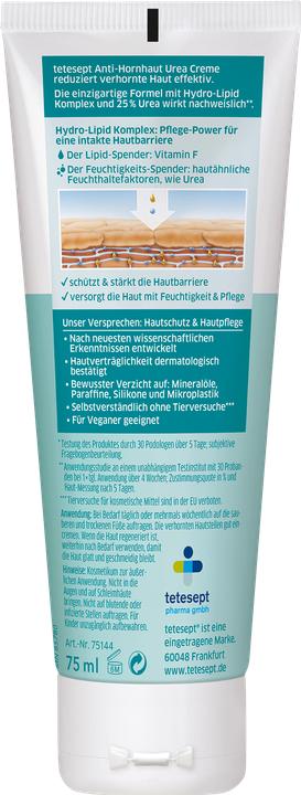 Image du produit Tetesept Crème pour les pieds contre les callosités 75 ml (Crème et gel pour les pieds, 75 ml)