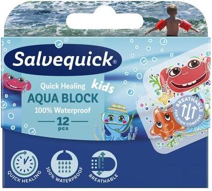 Actual product image Salvequick Aquaock Kids Waterproof Children's Patch 12Pcs.