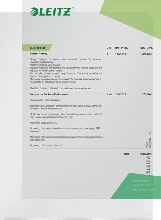 Immagine prodotto Leitz Tasche trasparenti PP A5 (A4, 100x)