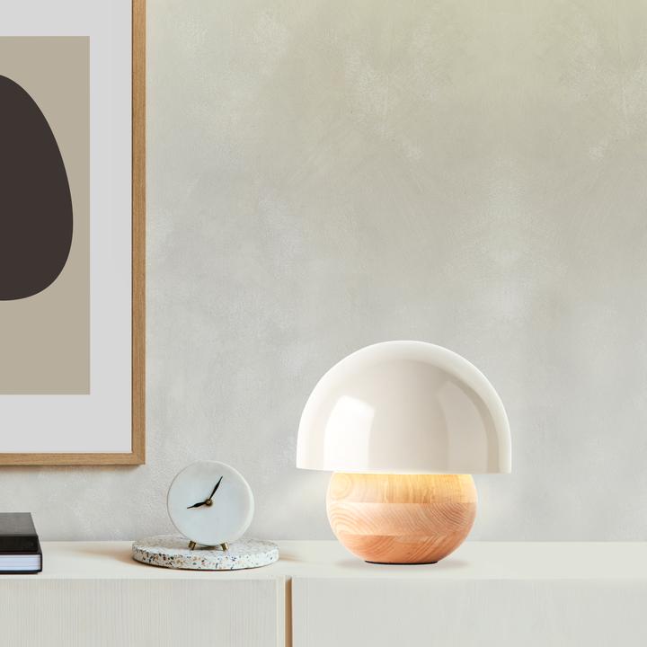 Productafbeelding Brilliant Nalam tafellamp 20cm hout licht/grijs Afmeting: 20,2x20 (E14)