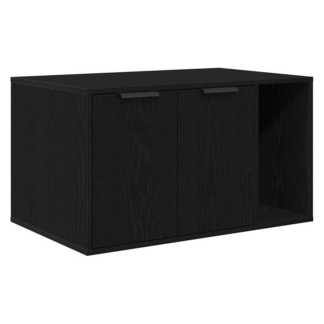 Vidaxl Bac À Litière Pour Chat Chêne Noir 80 X 50 X 45 Cm Bois D'ingénierie