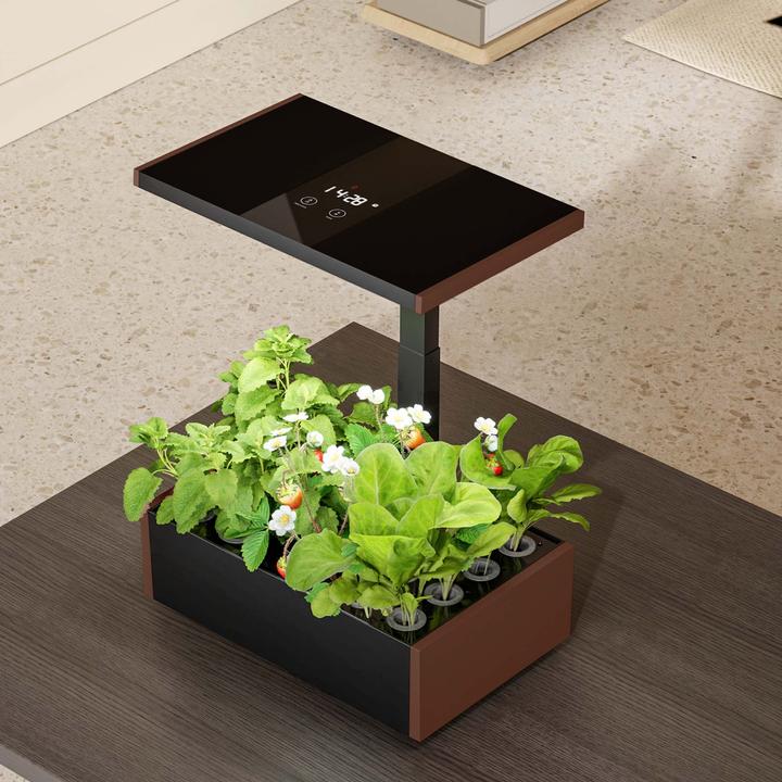 Produktbild Wiltec Indoor Gartensystem braun Kräutergarten Mini Garten für drinnen LED