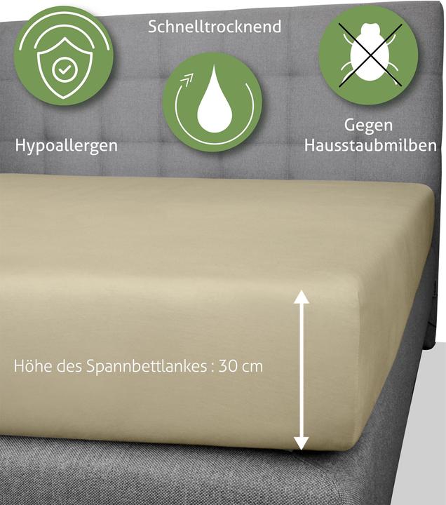 Immagine prodotto Aspero 2 x Bambus Spannbettlaken Macau (90-100 x 200 x 30 cm)