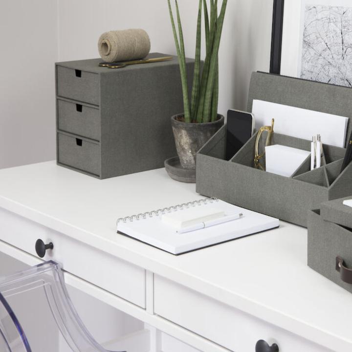 Immagine prodotto Bigso INGRID Cassettiera 3 scomparti Tela grigia