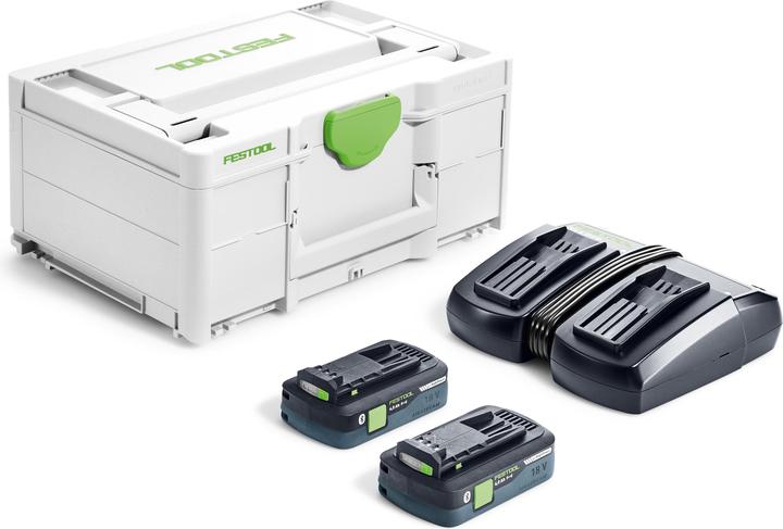 Systainer SYS3 M 187, Schnellladegerät TCL 6 DUO, 2 × Akkupack BP 18 Li 4,0 HPC-ASI