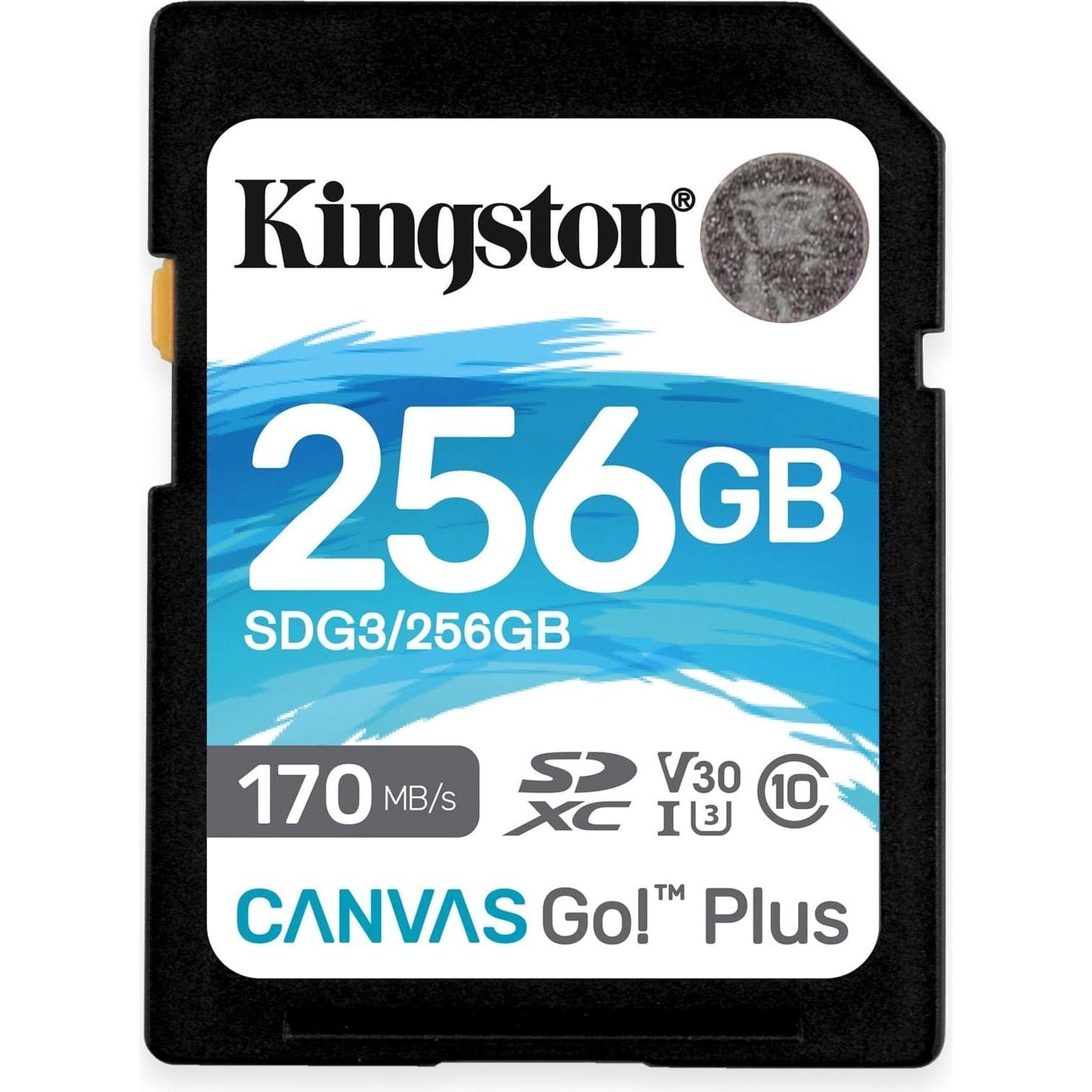 Kingston Canvas Go! Plus (256 GB, SDXC, U3, UHS-I), Speicherkarte, Schwarz