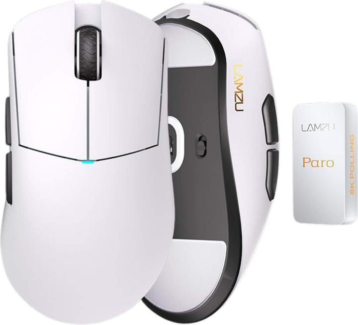Actual product image Lamzu Paro Gaming Maus, 8kHz Abtastrate, 2,4GHz Wireless - weiss (Cable, Wireless)