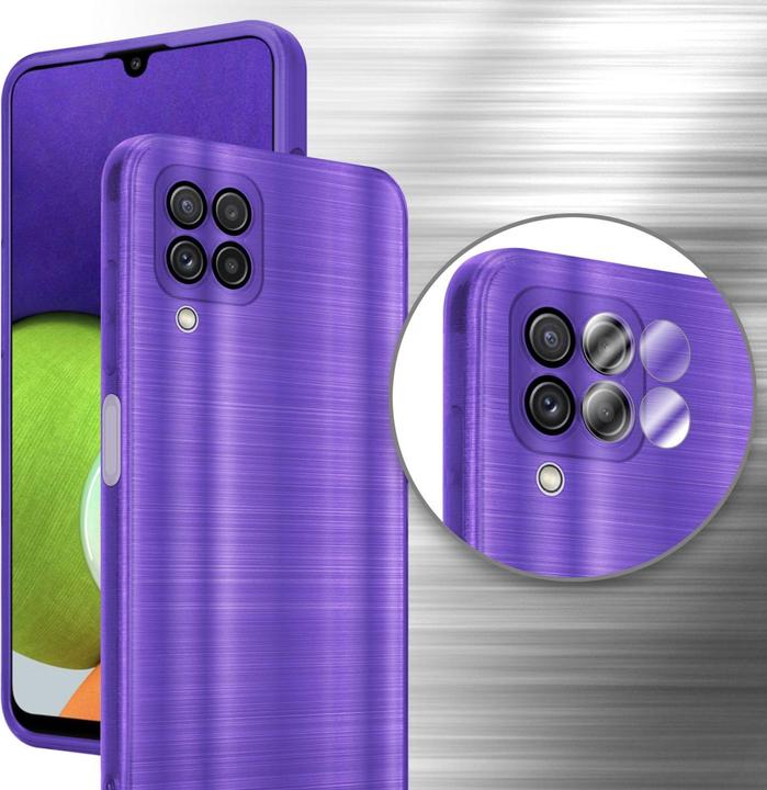 Image du produit Cadorabo Housse pour Samsung Galaxy A22 4G en TPU brossé Protection caméra style LM160 (Samsung Galaxy A22)