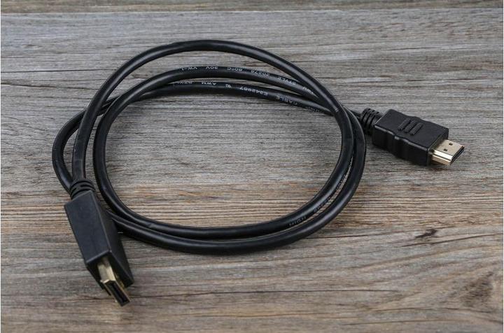 Actual product image RS PRO DisplayPort cable A display connection B HDMI - plug, 1m 4K max. PVC (1 m)
