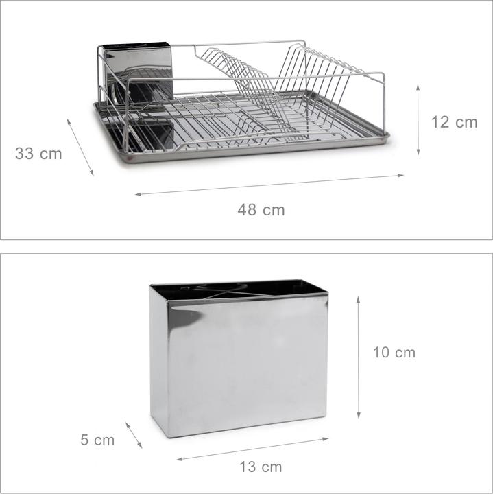 Actual product image Relaxdays Abtropfgestell mit Besteckkorb XL