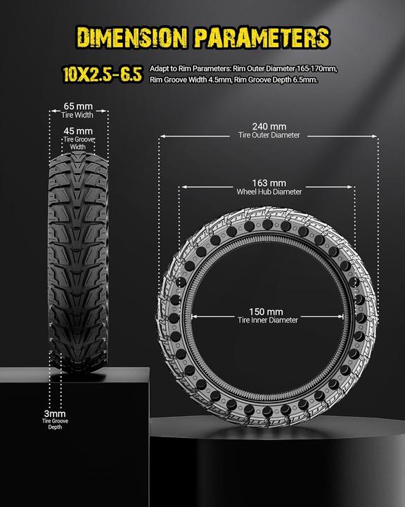 Actual product image AHJ Vollgummireifen für E-Scooter