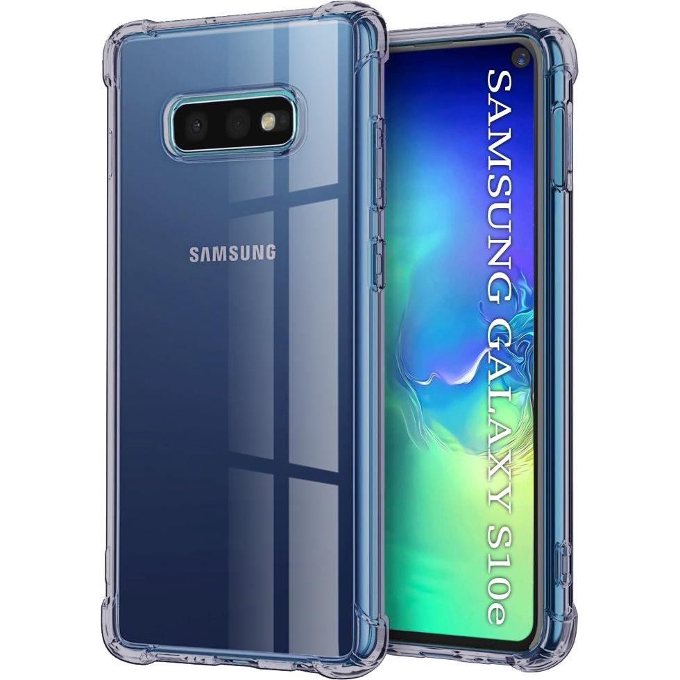 Techsuit - Shockproof Clear Silicone - Samsung Galaxy S10e - Smoke Black (Samsung Galaxy S10e), Cover smartphone, Trasparente, Nero