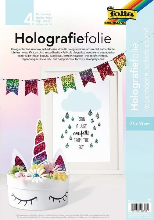 Actual product image Folia Holographic foil rainbow (4x)