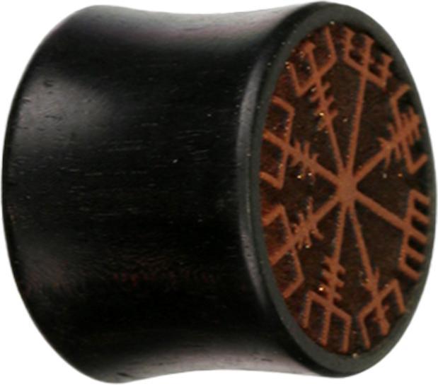 Immagine prodotto Star Piercing Bussola vichinga a tappo svasato in legno di Arang (senza ottone, Organico)