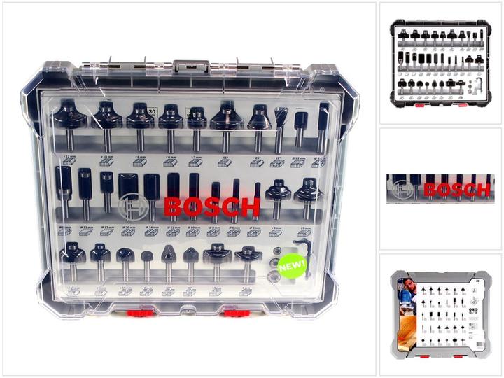 Produktbild Bosch Professional Zubehör 30-teiliges Fräser-Set, 8-mm-Schaft für Handfräsen