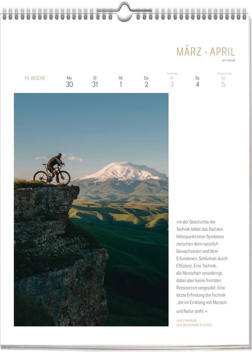 Actual product image Literarischer Fahrrad-Kalender 2026 (24 x 32 cm)