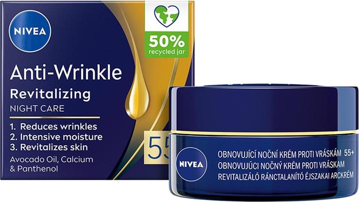 NIVEA Erfrischende (Anti-Falten+Revitalisierende) Nachtcreme 50+ (Nachtcrème)