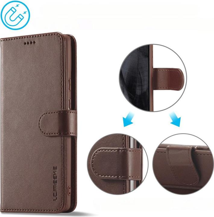 Produktbild LC.Imeeke Google Pixel 8 Pro - Leder Etui Hülle dunkelbraun (Google Pixel 8 Pro)