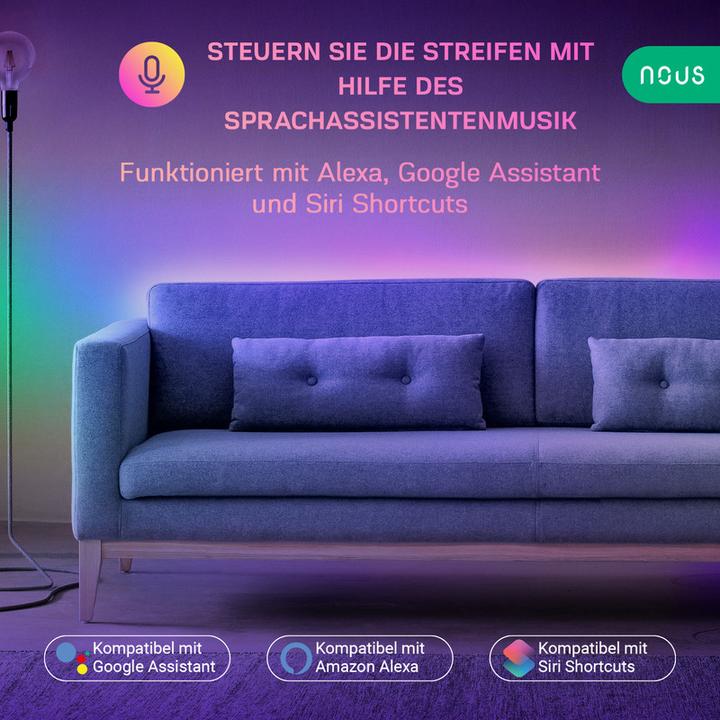 Produktbild Nous Smart RGBIC WIFI LED Strip F5 (Mehrfarbig, 1000 cm, Indoor)