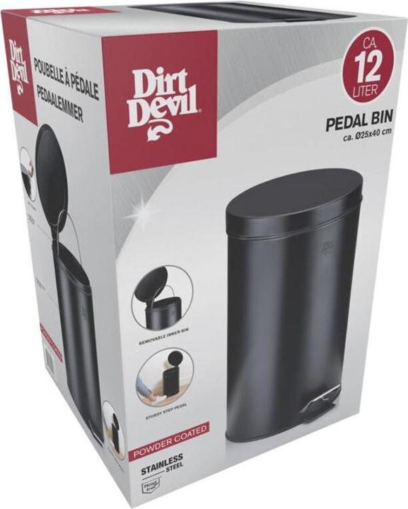Actual product image Dirt Devil Pedal bin 12L 2pc powder coat (12 l)