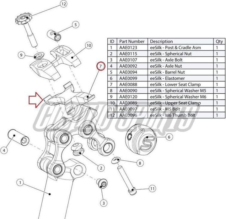 Actual product image Cane Creek Lower Clamp, eeSilk