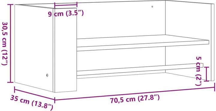 Immagine prodotto vidaXL Scaffale a muro (70,5 x 35 x 30,5 cm)