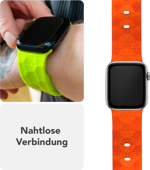 Produktbild Nalia Hexion Silikon-Armband für Apple Watch, Polygon Sportarmband - Weich, Flexibel & Atmungsaktiv (Silikon)