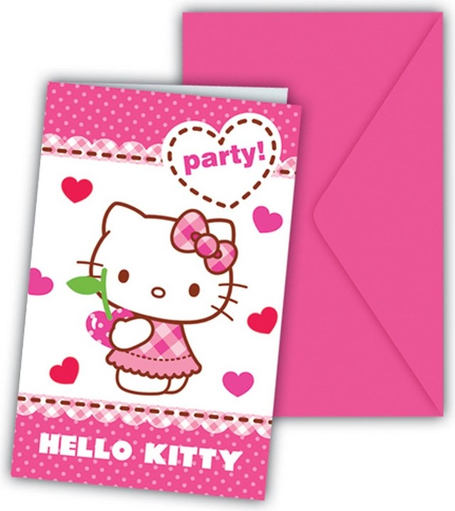 FT Einladungskarten Hello Kitty (6 Stk.)