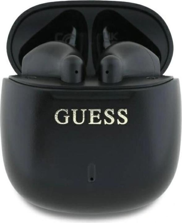 Produktbild Guess słuchawki Bluetooth GUTWSJ14ESGK TWS + stacja dokująca czarny/black Printed Classic Logo (5 h, Docking, Kabellos)