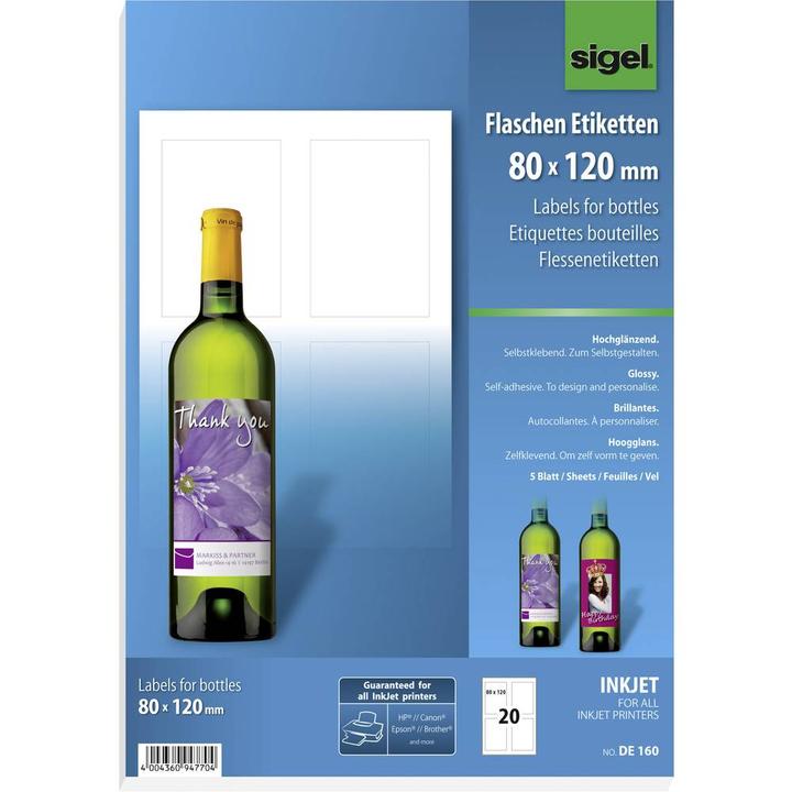 Immagine prodotto Sigel Etichette per bottiglie InkJet A4
