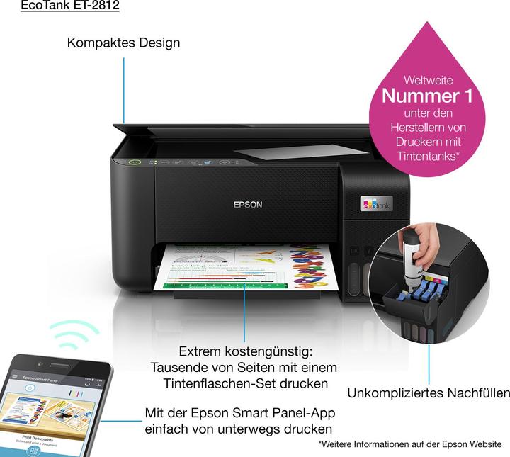 Image du produit Epson ET-2812 EcoTank (Réservoir d'encre, Couleur)