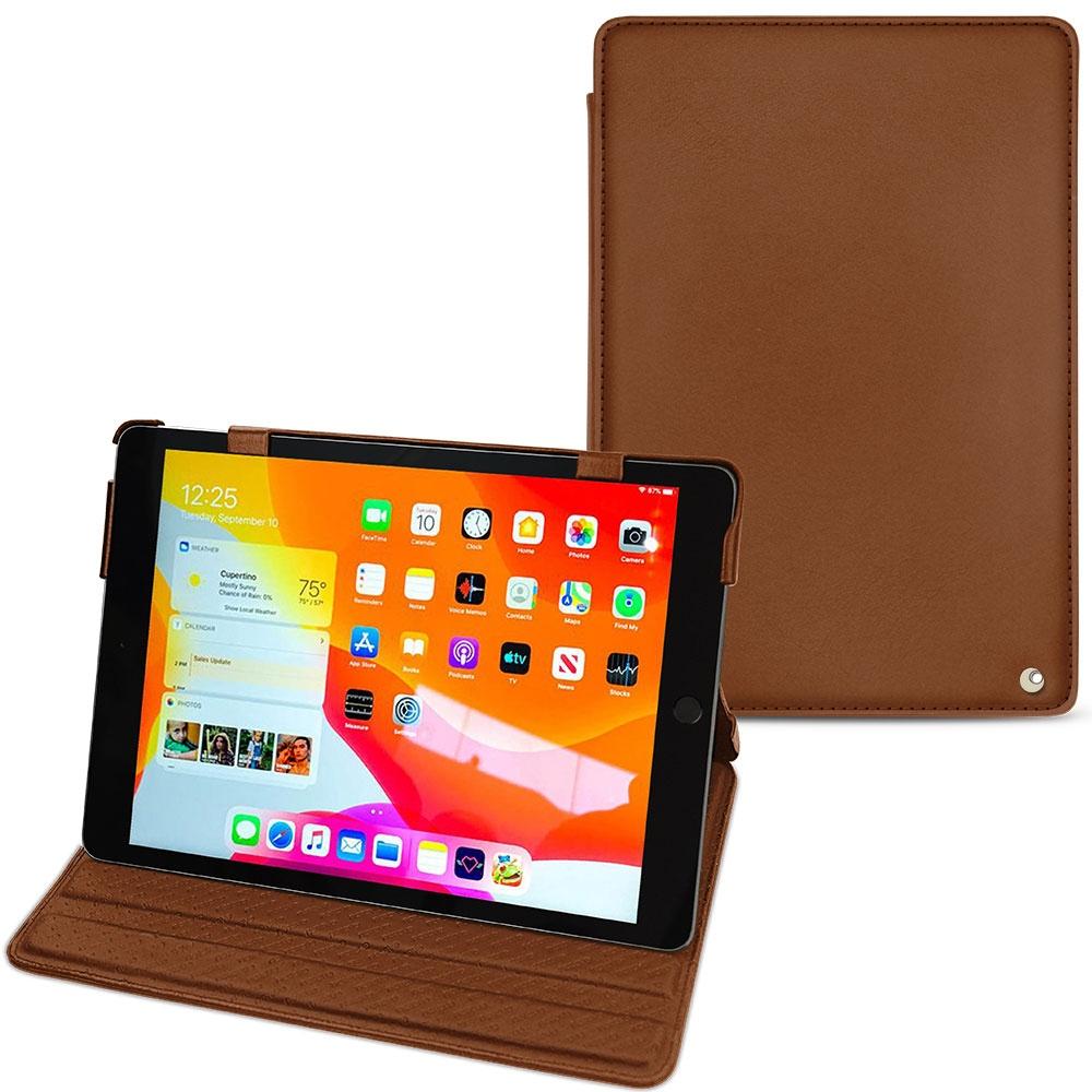 Noreve Lederschutzhülle horizontal (iPad 10.2 2019), Tablet Hülle, Braun