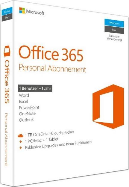 Produktbild Microsoft Office 365 Personal (1 User, 12 Monate)