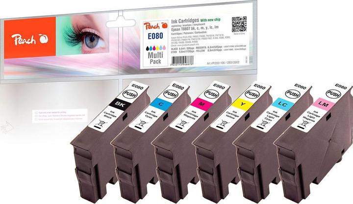 Produktbild Peach T0807 Multipack (BK, C, LC, LM, M, Y)