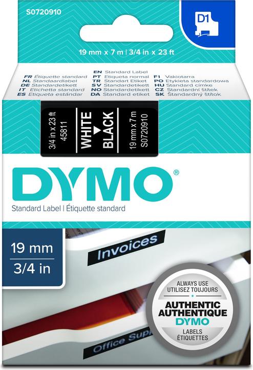 Actual product image Dymo S0720910 Standard tape (1.90 cm, Black)