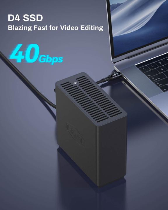 Actual product image Terramaster D4 SSD 4bay All SSD Gehäuse,USB4,40Gbps,Diskless