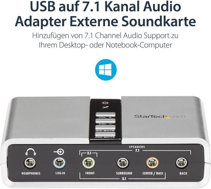 Productafbeelding StarTech 7.1 Kanaals USB Geluidskaart (USB 2.0)