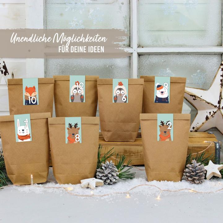 Produktbild Papierdrachen 24 Adventskalender Zahlenaufkleber, Design Nr. 61