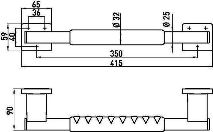Actual product image Emco Grab rail SYSTEM 2 415mm, with sheath chrome/black