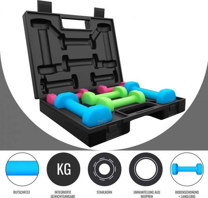 Image du produit Gorilla Sports Coffret d'haltères (2 x 1 kg, 2 x 2 kg, 2 x 3 kg)