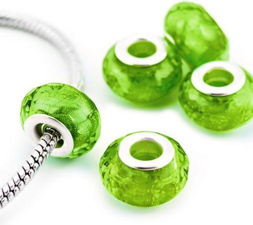 Produktbild Hermex Bead versilbert 925 - Silbrig Grün/Gelb (Silber 925, Metalllegierung/Acrylglas)