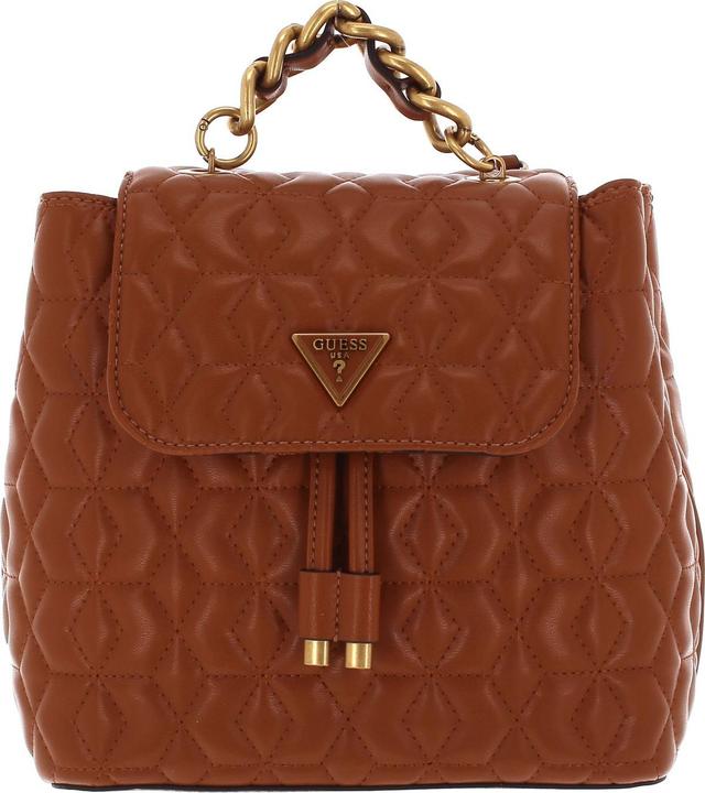 Guess Elenia, Polyurethane, Textile Backpack, Cognac, For Women