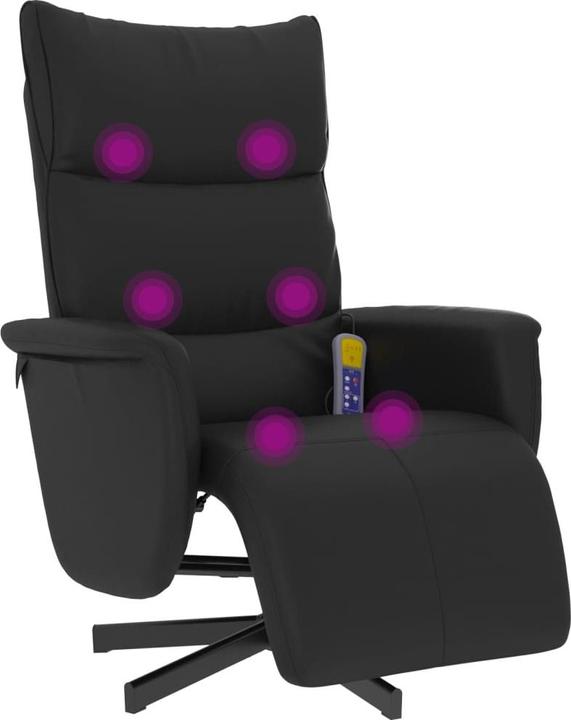 Image du produit vidaXL Fauteuil de massage avec repose-pieds Noir Similicuir,Couleur