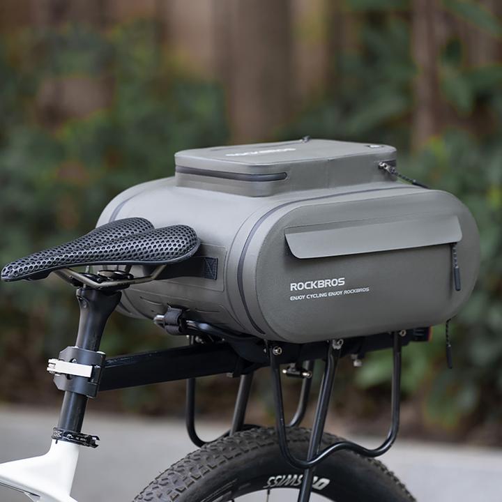 Image du produit Rockbros waterproof bike pannier, for trunk, capacity 14l - gray (14 l, Sac de porte-bagages)